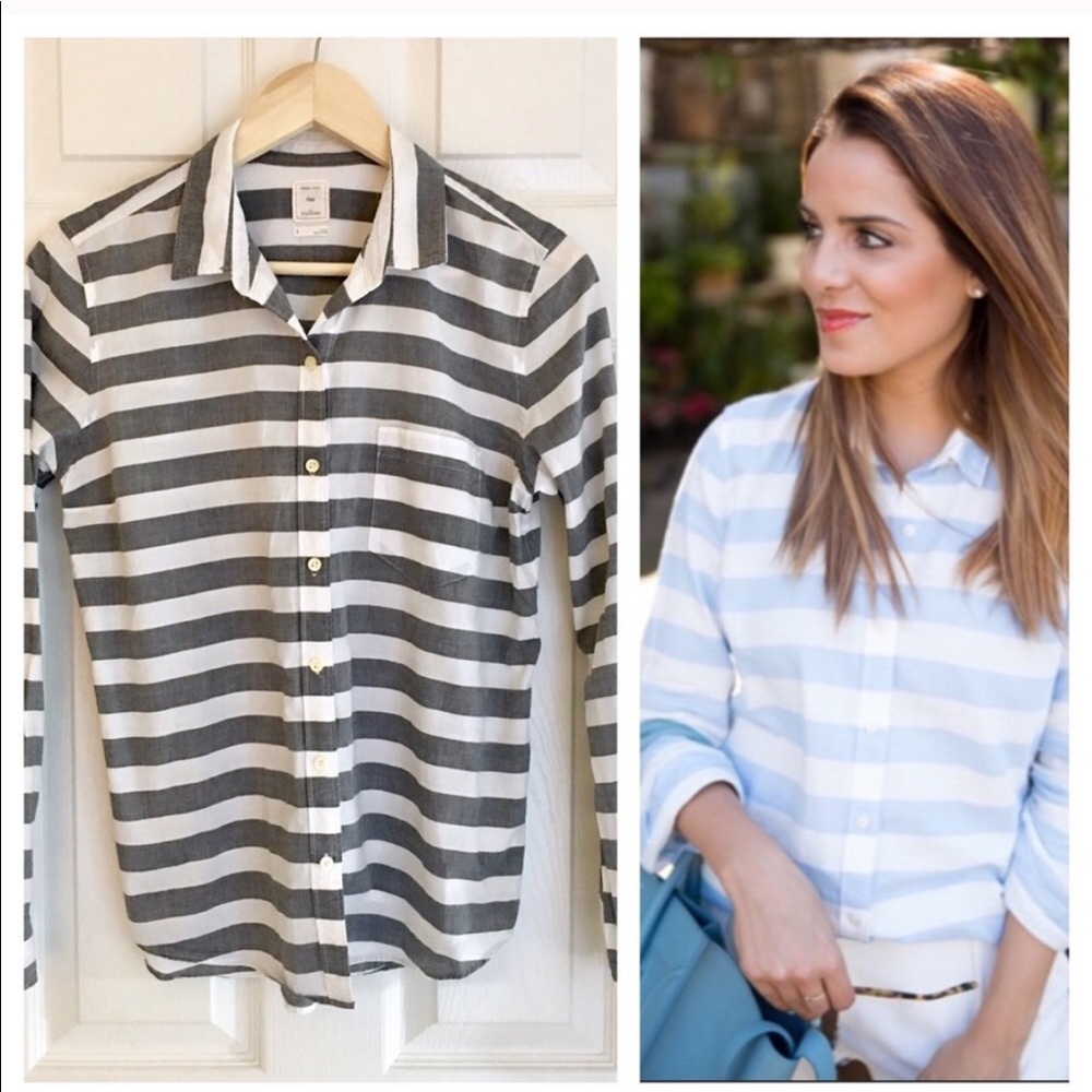 GAP fitted boyfriend striped button down